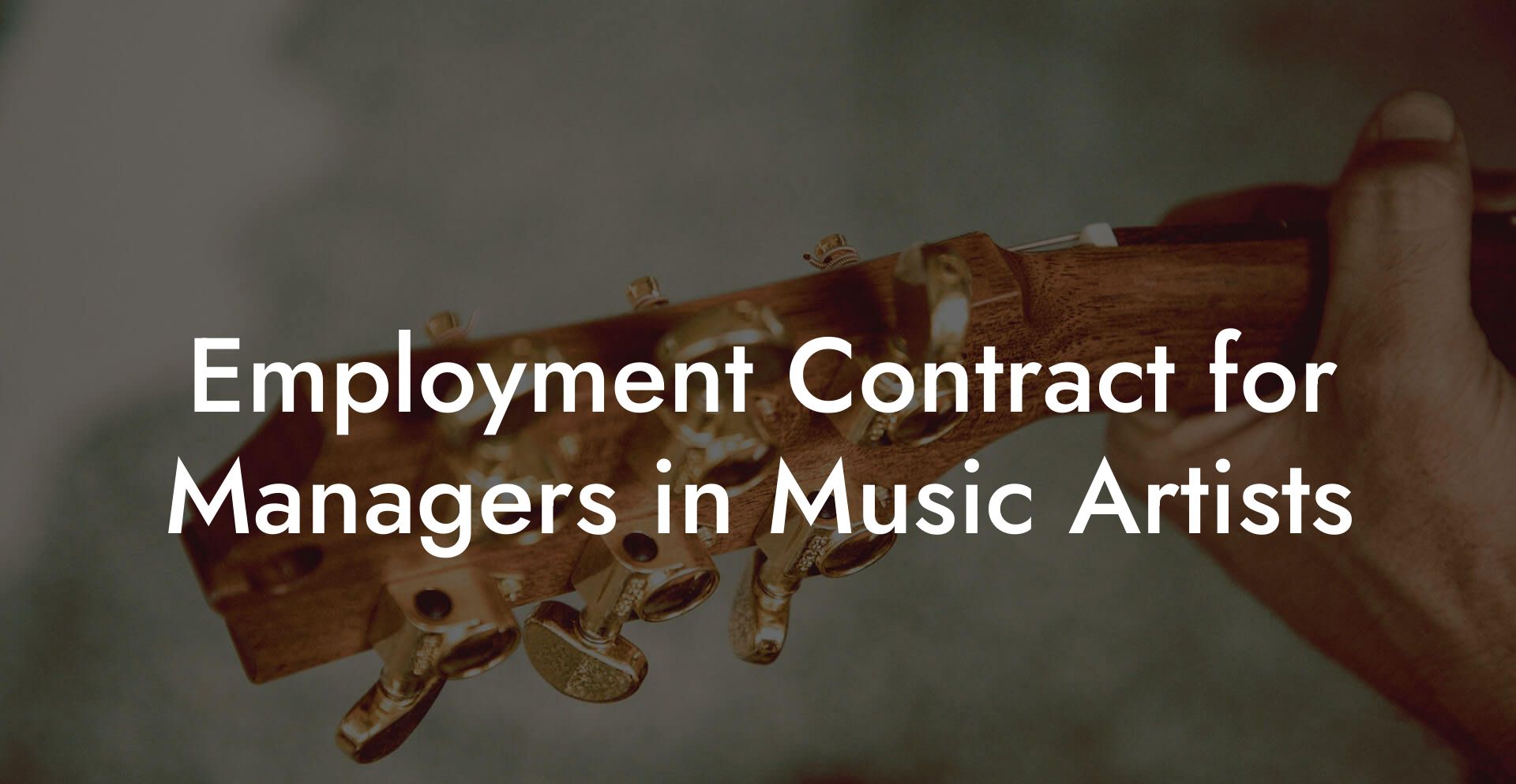 Employment Contract for Managers in Music Artists