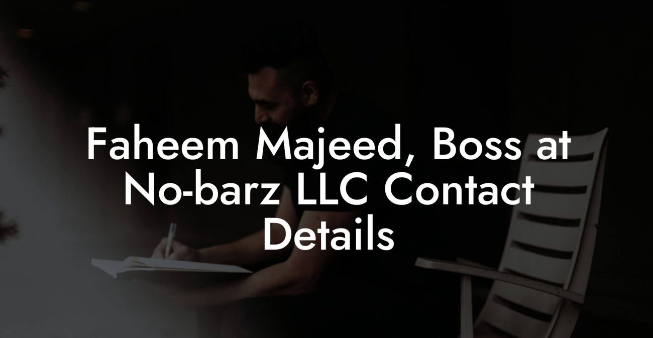 Faheem Majeed, Boss at No-barz LLC Contact Details