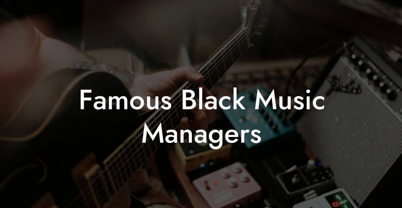 Famous Black Music Managers