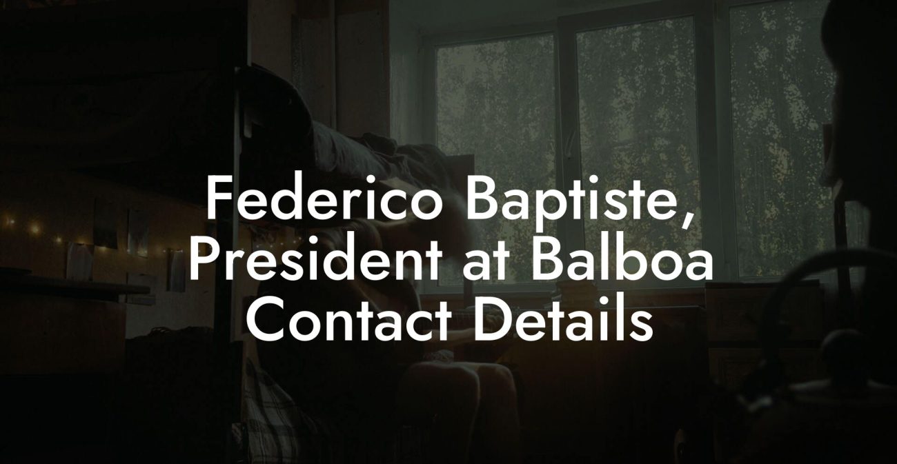 Federico Baptiste, President at Balboa Contact Details