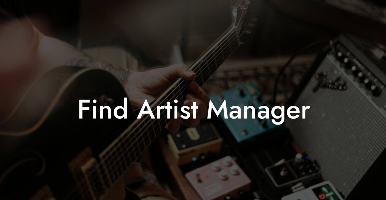 Find Artist Manager