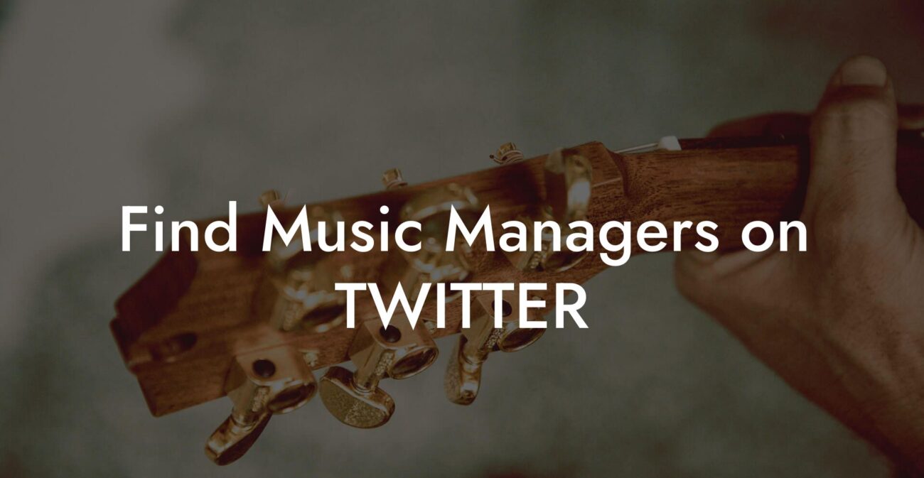 Find Music Managers on TWITTER