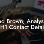 Fred Brown, Analyst at VH1 Contact Details