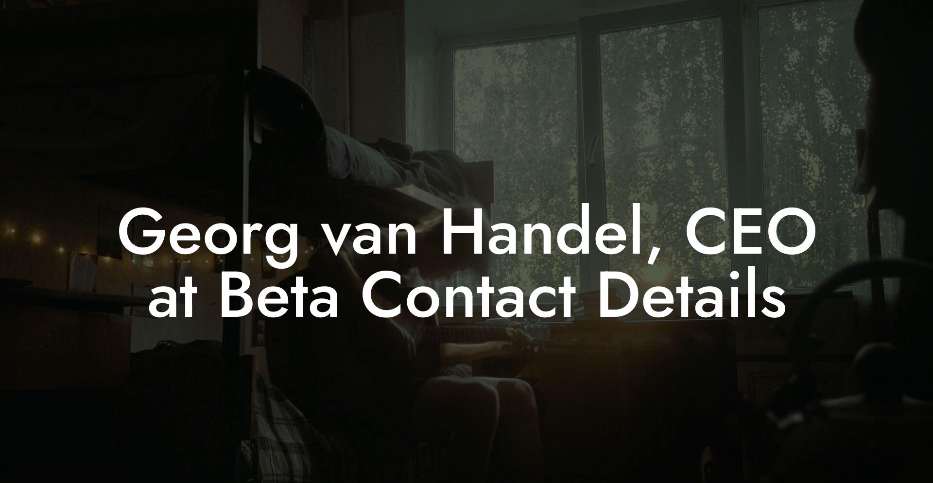 Georg van Handel, CEO at Beta Contact Details