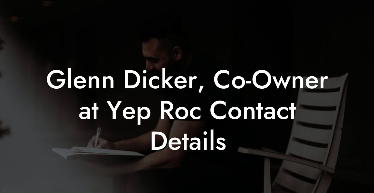 Glenn Dicker, Co-Owner at Yep Roc Contact Details