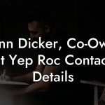 Glenn Dicker, Co-Owner at Yep Roc Contact Details