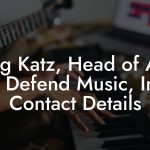 Greg Katz, Head of A&R at Defend Music, Inc Contact Details