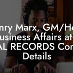 Henry Marx, GM/Head of Business Affairs at BIG DEAL RECORDS Contact Details