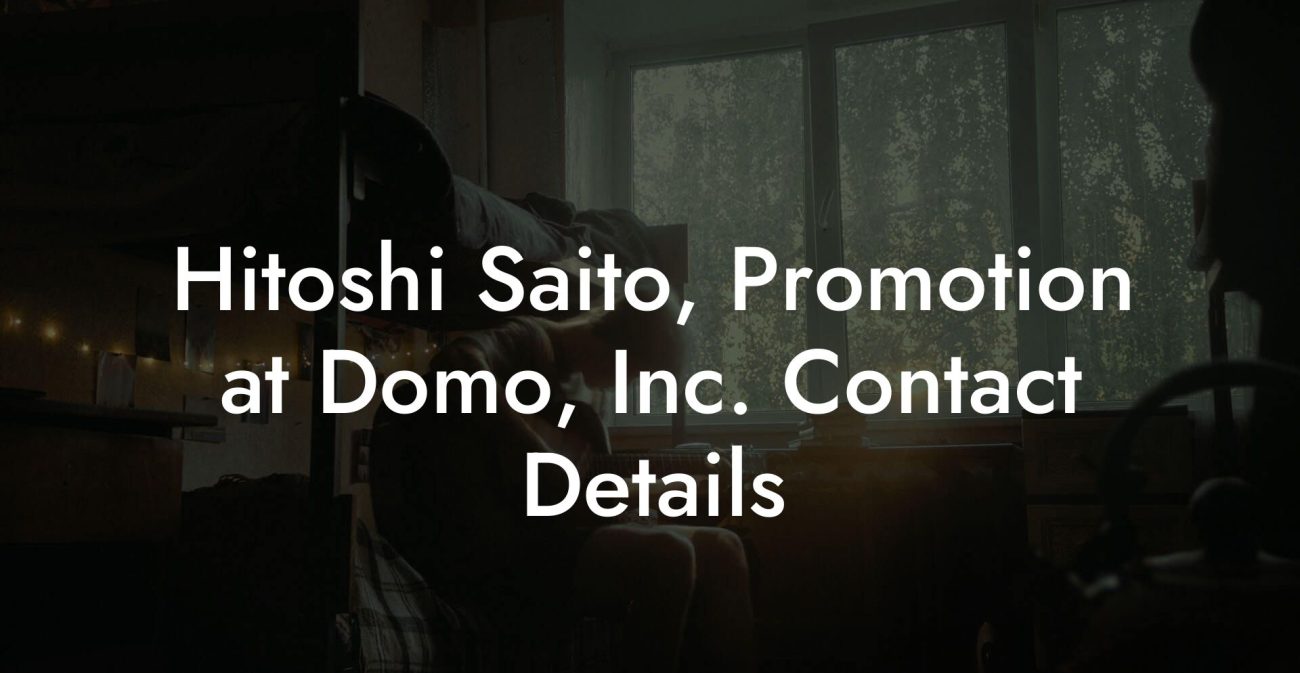 Hitoshi Saito, Promotion at Domo, Inc. Contact Details