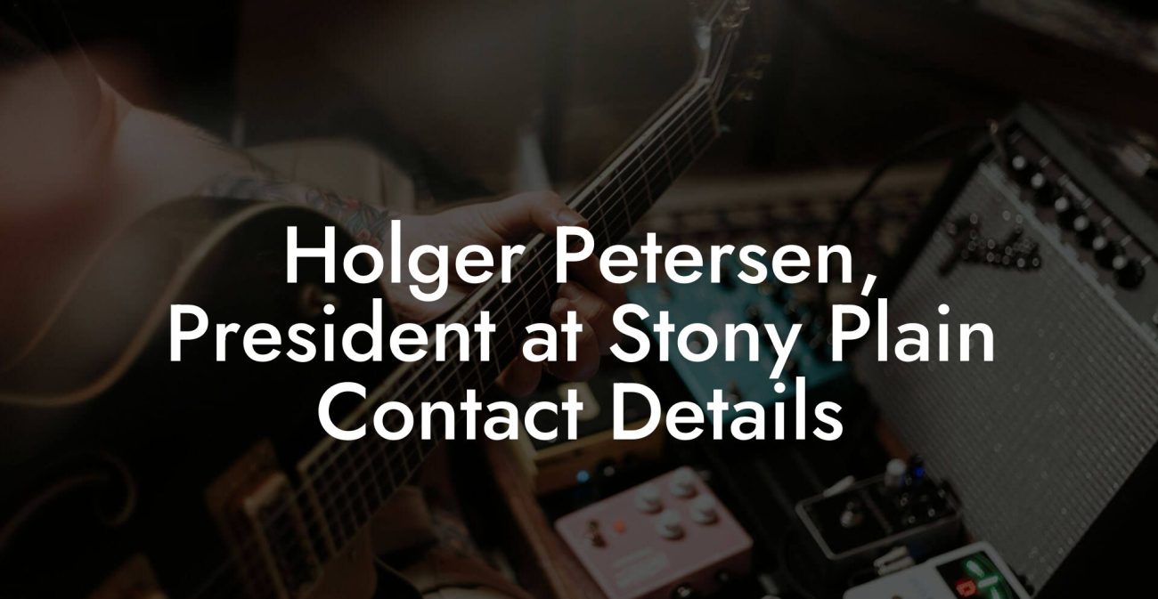 Holger Petersen, President at Stony Plain Contact Details