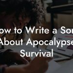 How to Write a Song About Apocalypse Survival