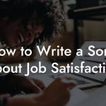 How to Write a Song About Job Satisfaction