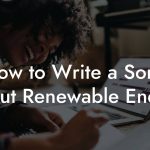 How to Write a Song About Renewable Energy