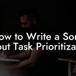 How to Write a Song About Task Prioritization