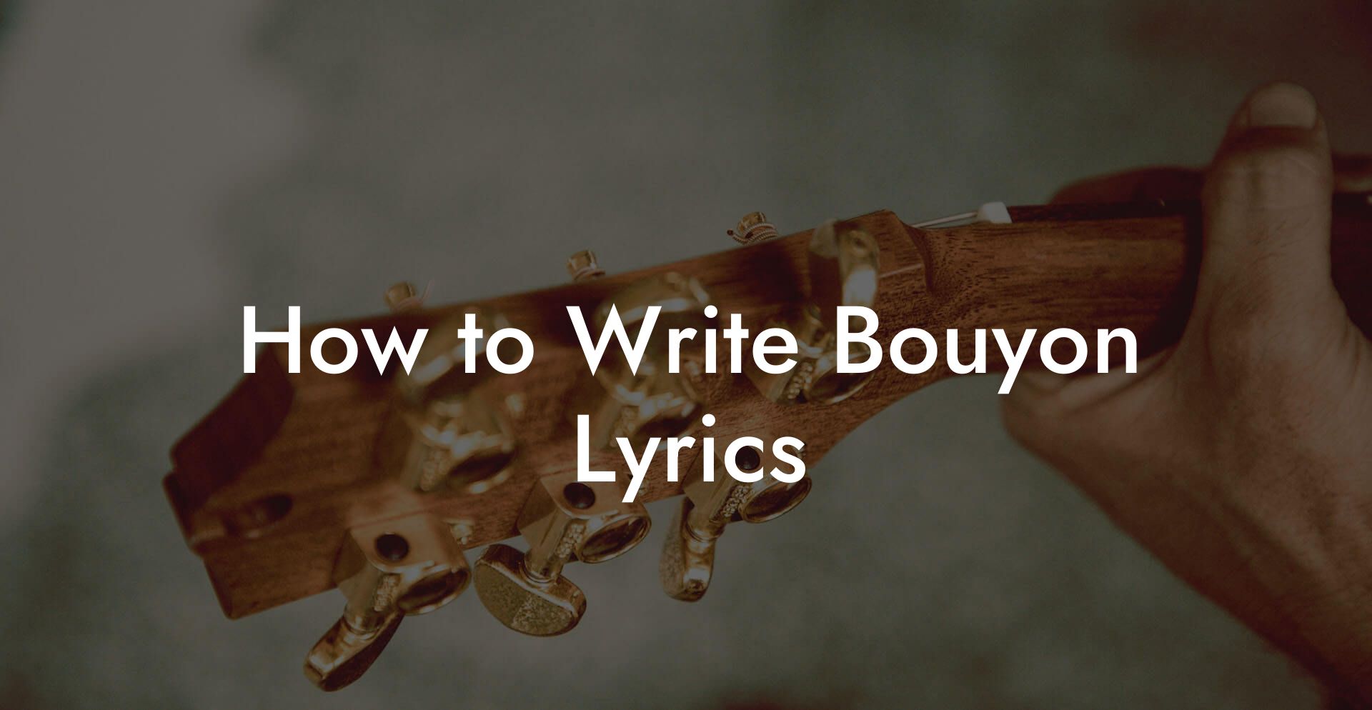 How to Write Bouyon Lyrics