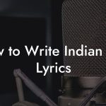 How to Write Indian Pop Lyrics