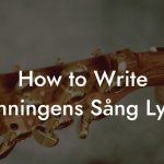 How to Write Ålänningens Sång Lyrics