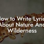 How to Write Lyrics About Nature And Wilderness