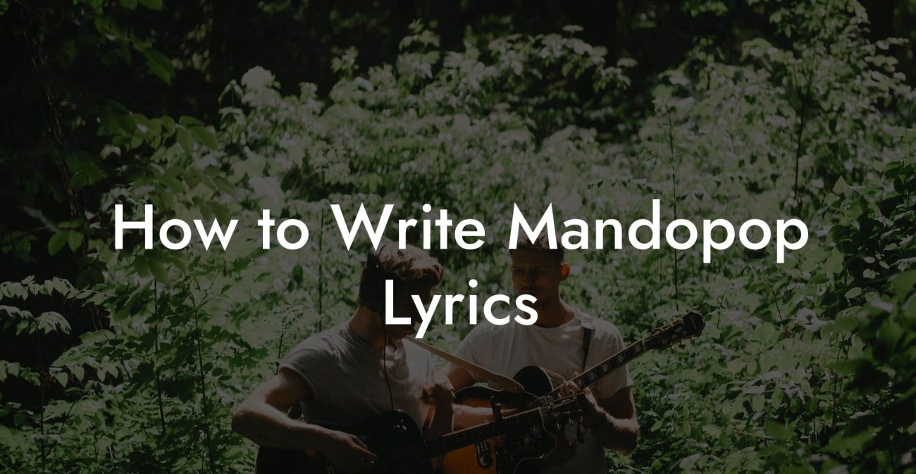 How to Write Mandopop Lyrics