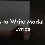 How to Write Modal Jazz Lyrics