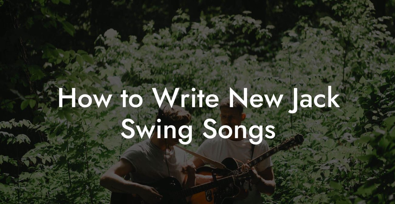 How to Write New Jack Swing Songs