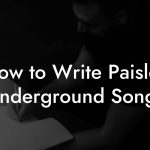 How to Write Paisley Underground Songs