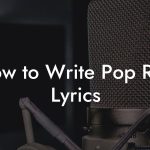 How to Write Pop Rap Lyrics