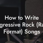 How to Write Progressive Rock (Radio Format) Songs