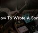 how to wrote a song lyric assistant