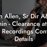 Ian Allen, Sr Dir A&R Admin - Clearance at Def Jam Recordings Contact Details