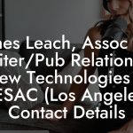 James Leach, Assoc VP Writer/Pub Relations & New Technologies at SESAC (Los Angeles) Contact Details