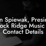 Jason Spiewak, President at Rock Ridge Music LLC Contact Details