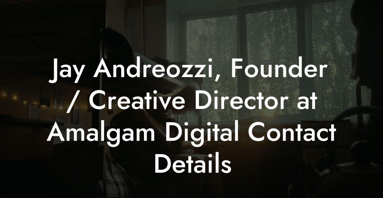 Jay Andreozzi, Founder / Creative Director at Amalgam Digital Contact Details