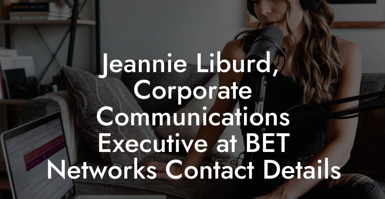 Jeannie Liburd, Corporate Communications Executive at BET Networks Contact Details