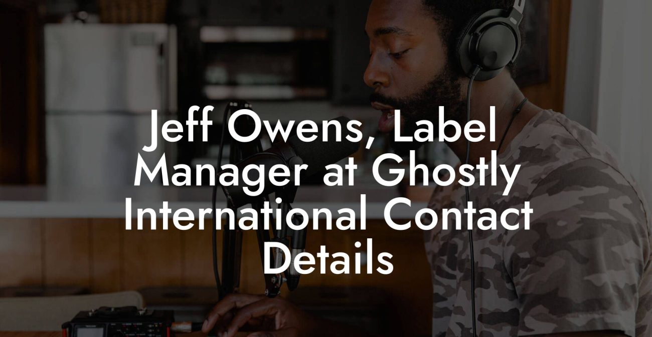 Jeff Owens, Label Manager at Ghostly International Contact Details