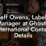 Jeff Owens, Label Manager at Ghostly International Contact Details
