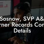 Jeff Sosnow, SVP A&R at Warner Records Contact Details