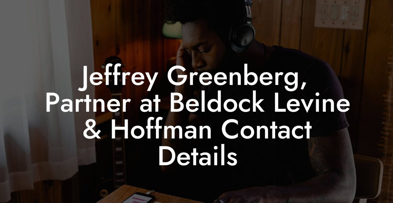 Jeffrey Greenberg, Partner at Beldock Levine & Hoffman Contact Details