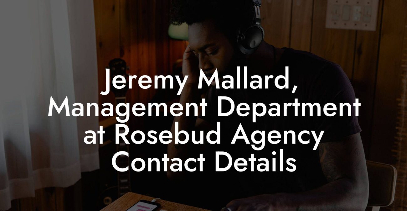 Jeremy Mallard, Management Department at Rosebud Agency Contact Details