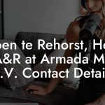Jeroen te Rehorst, Head of A&R at Armada Music B.V. Contact Details