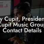 Jerry Cupit, President at Cupit Music Group Contact Details