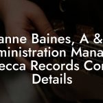 Joanne Baines, A & R Administration Manager at Decca Records Contact Details