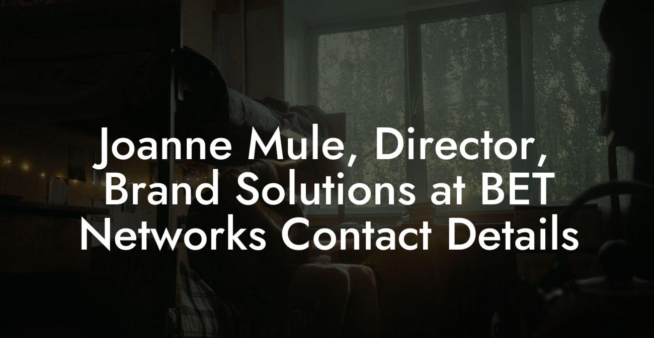 Joanne Mule, Director, Brand Solutions at BET Networks Contact Details