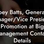 Joey Batts, General Manager/Vice President Promotion at Big Management Contact Details