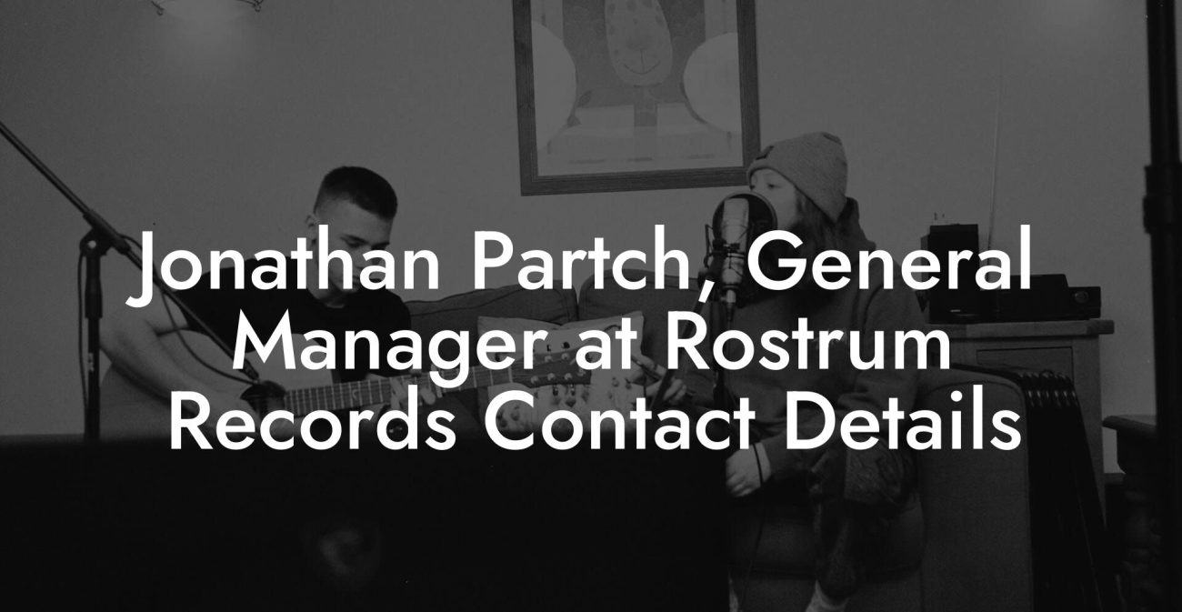 Jonathan Partch, General Manager at Rostrum Records Contact Details