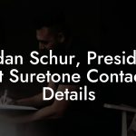 Jordan Schur, President at Suretone Contact Details