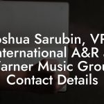 Joshua Sarubin, VP, International A&R at Warner Music Group Contact Details
