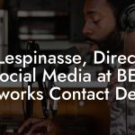 Jp Lespinasse, Director Social Media at BET Networks Contact Details
