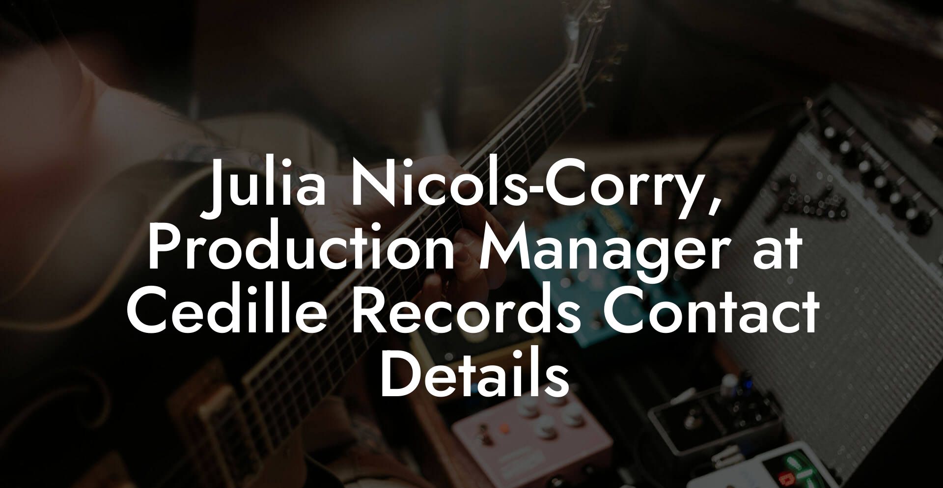 Julia Nicols-Corry, Production Manager at Cedille Records Contact Details