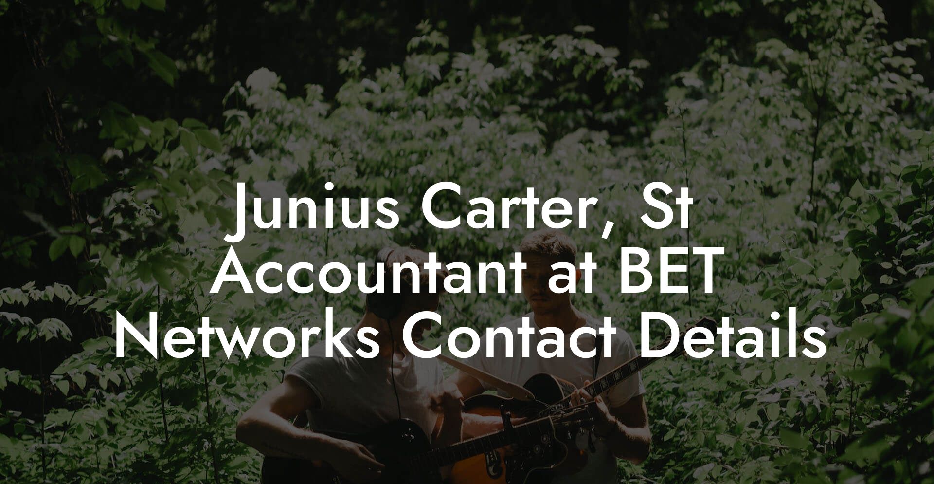 Junius Carter, St Accountant at BET Networks Contact Details